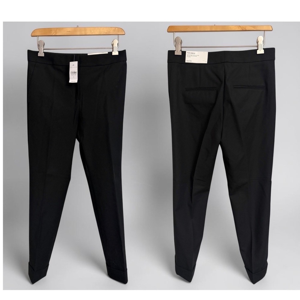 NWT Ann Taylor The Ankle Pants Size 0 Black High Rise Slim Bi-Stretch Cuffed - Picture 3 of 11